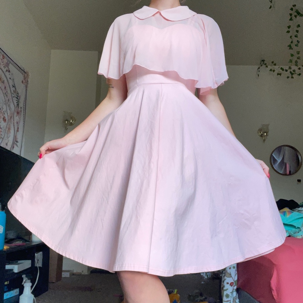 Pink Gown Town Dress with Shawl